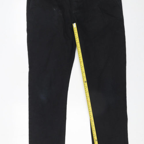 Dunnes Stores Mens Black Chino Trousers 36W 34L Cotton Stretch