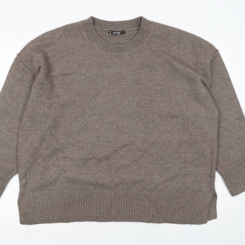 Dunnes Stores Women Brown Crew Neck Long Sleeve Pullover Jumper Size L