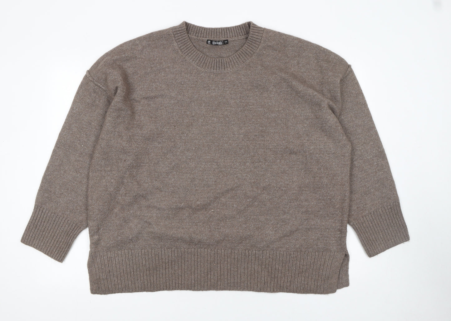 Dunnes Stores Women Brown Crew Neck Long Sleeve Pullover Jumper Size L