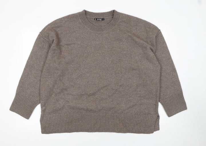 Dunnes Stores Women Brown Crew Neck Long Sleeve Pullover Jumper Size L