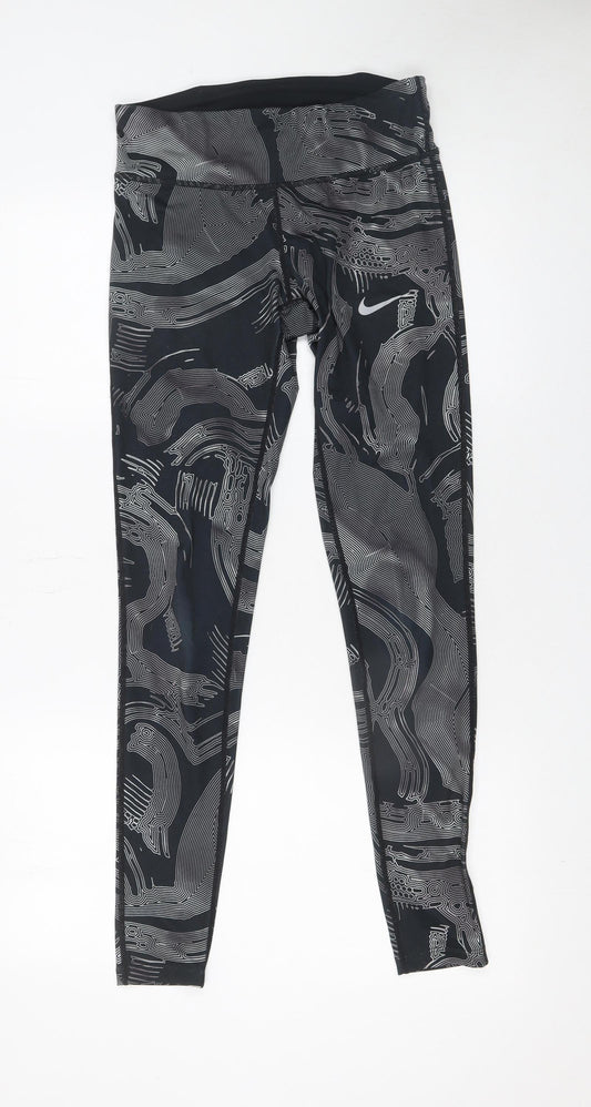 Nike Women’s Black Dri-Fit Printed Leggings Size S Slim Fit Activewear