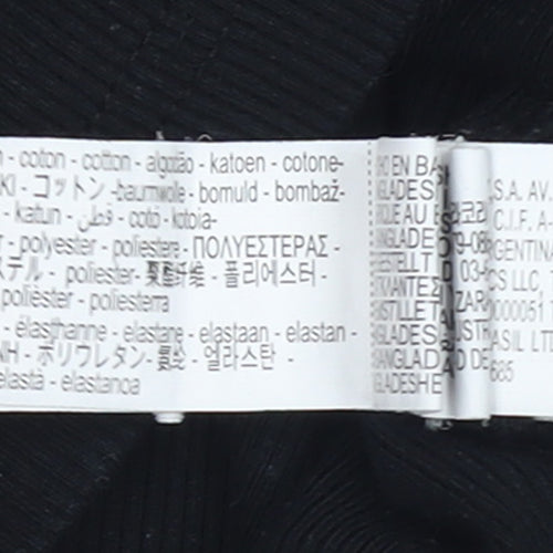 Zara Womens Black Basic Short Sleeve Slim Fit T-Shirt Size 12