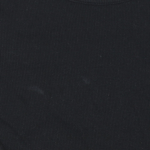 Zara Womens Black Basic Short Sleeve Slim Fit T-Shirt Size 12