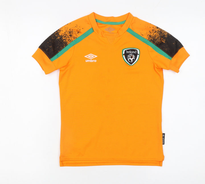 Umbro Boys Orange Ireland Football Jersey T-Shirt 10-11 Years