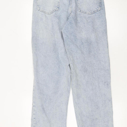 H&M Women’s Blue Distressed High Rise Mom Jeans Size 8