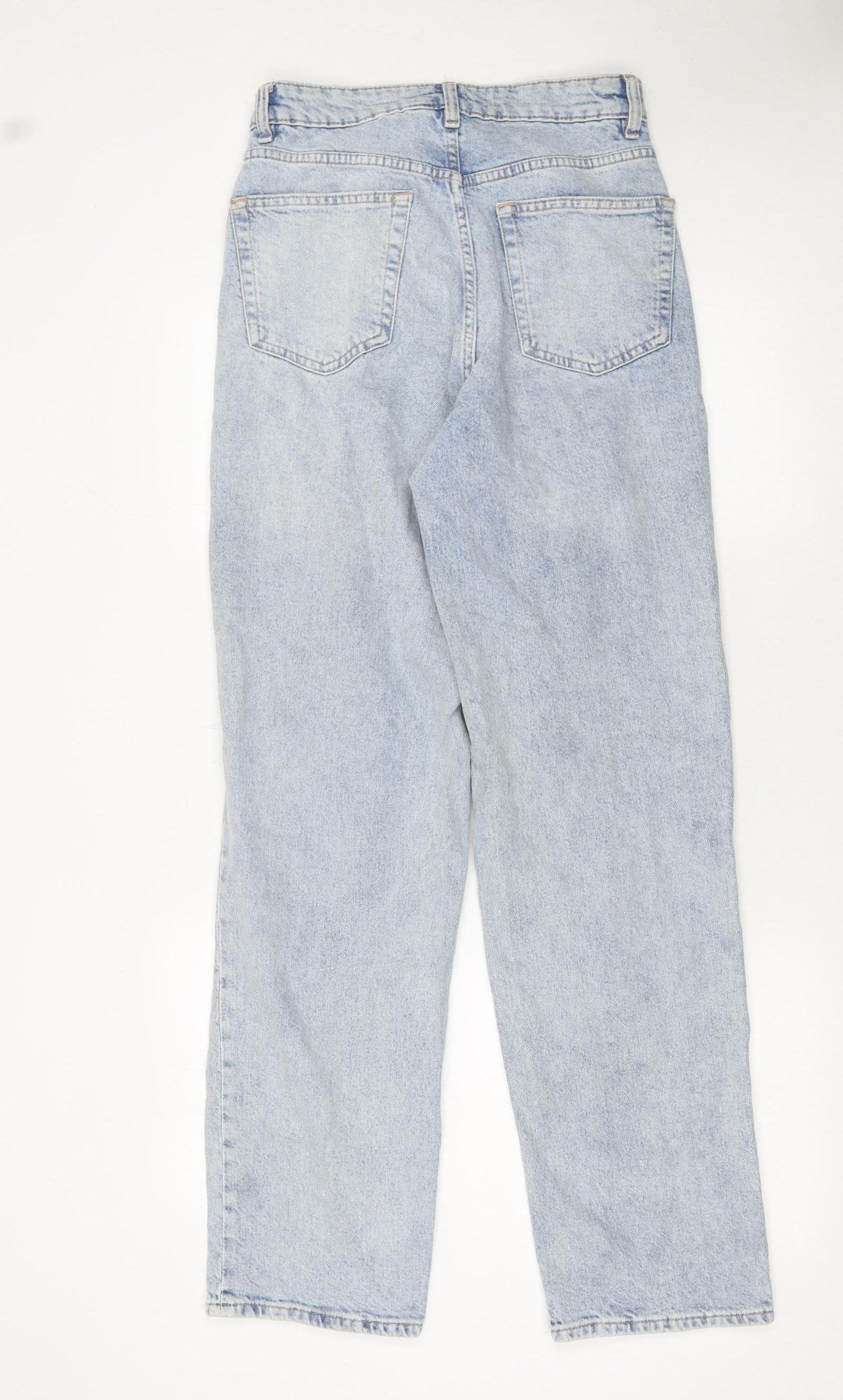 H&M Women’s Blue Distressed High Rise Mom Jeans Size 8