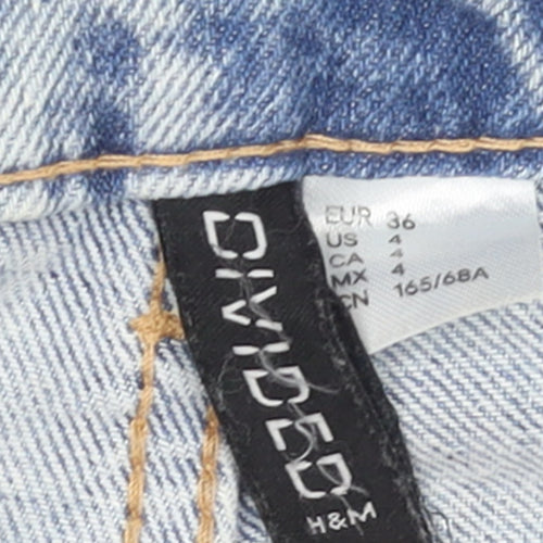 H&M Women’s Blue Distressed High Rise Mom Jeans Size 8