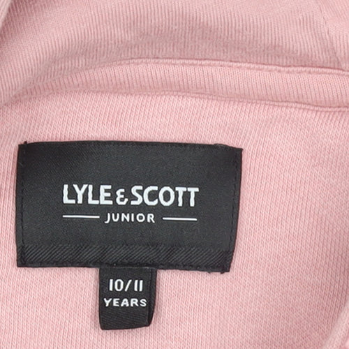 Lyle & Scott Girls Pink Pullover Hoodie 10-11 Years Hooded Sweatshirt