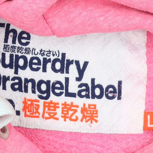 Superdry Orange Label Women’s Pink Pullover Hoodie Size L