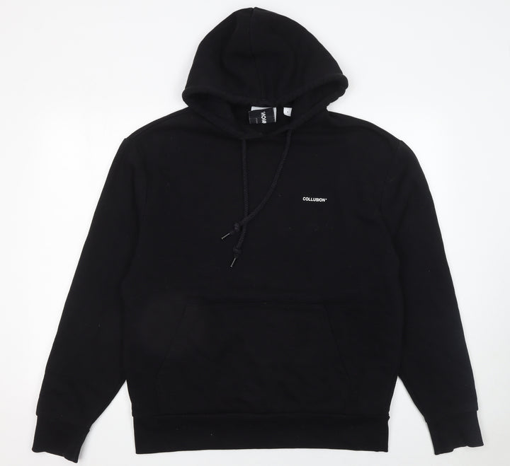 Collusion Womens Black Hoodie Size 10 Cotton Blend Pullover