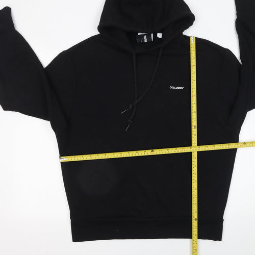 Collusion Womens Black Hoodie Size 10 Cotton Blend Pullover