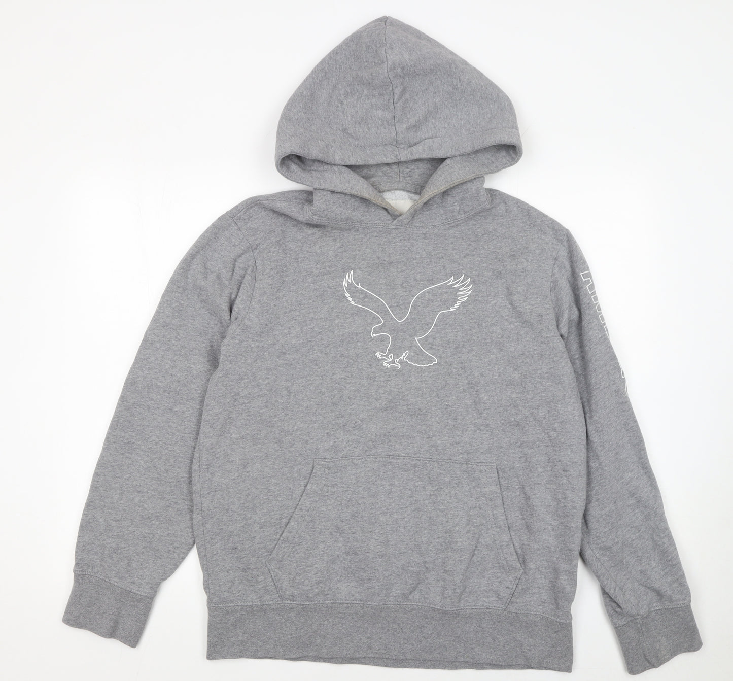 American Eagle Outfitters Men's Grey Pullover Hoodie M
