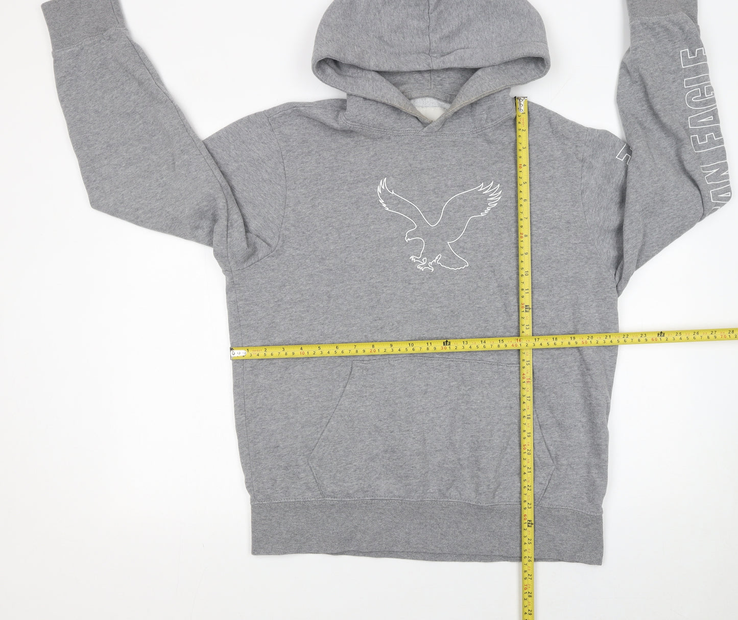 American Eagle Outfitters Men's Grey Pullover Hoodie M