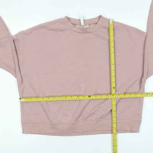 H&M Divided Women Dusky Pink Cotton Blend Pullover Sweatshirt M