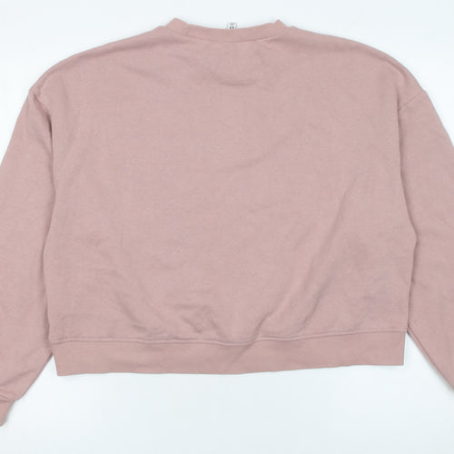 H&M Divided Women Dusky Pink Cotton Blend Pullover Sweatshirt M