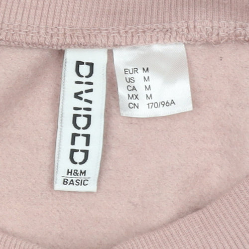 H&M Divided Women Dusky Pink Cotton Blend Pullover Sweatshirt M