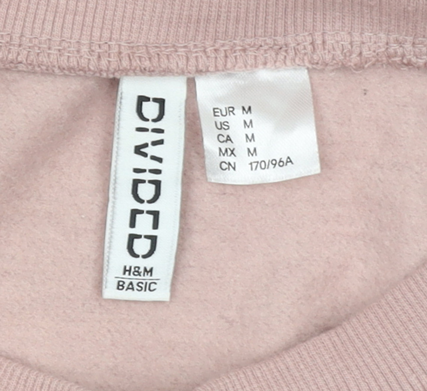 H&M Divided Women Dusky Pink Cotton Blend Pullover Sweatshirt M
