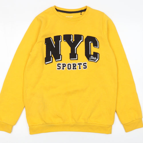 Primark Boys Yellow NYC Sports Pullover Sweatshirt 14-15 Years