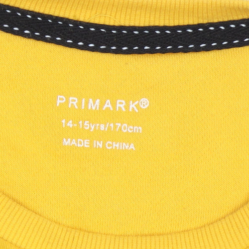 Primark Boys Yellow NYC Sports Pullover Sweatshirt 14-15 Years