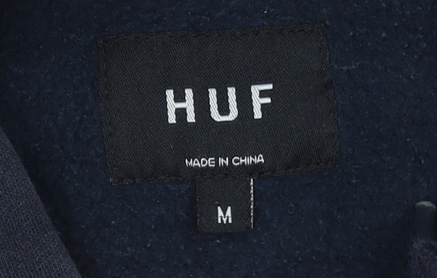 HUF Men's Blue Pullover Hoodie Medium Graphic Fleece Sweatshirt
