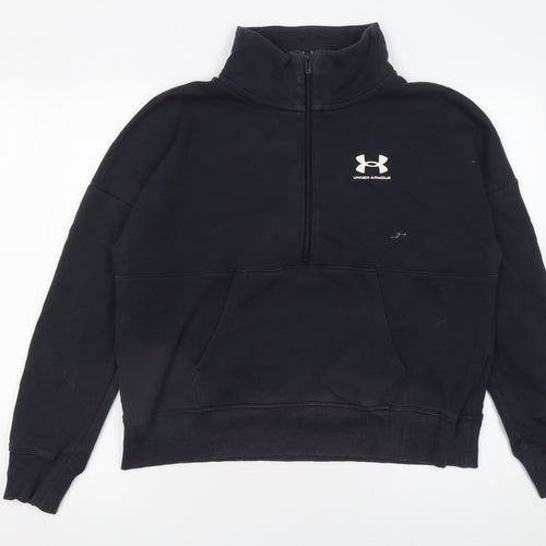 Under Armour Women's Black Medium 1/2 Zip Loose Fit Sweatshirt