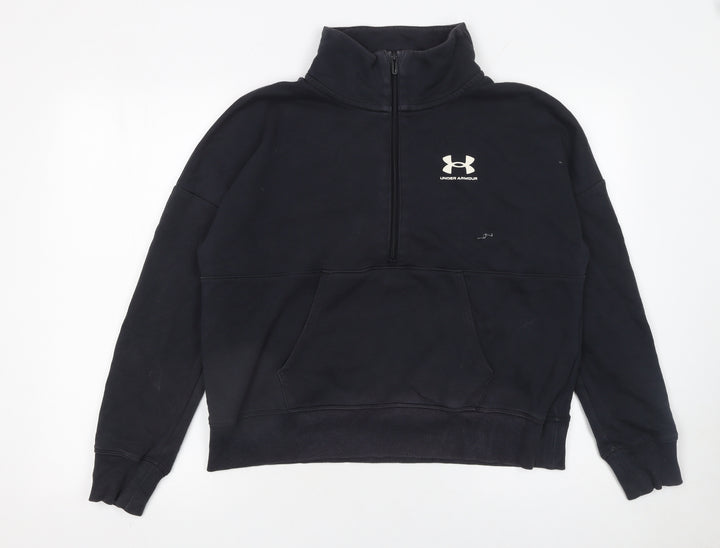 Under Armour Women's Black Medium 1/2 Zip Loose Fit Sweatshirt