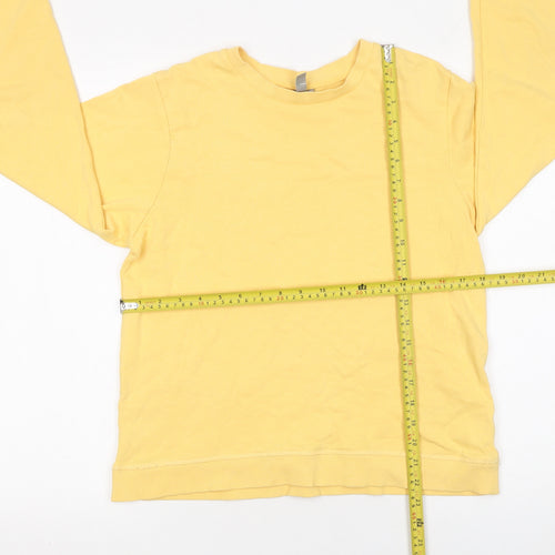 ASOS Women’s Yellow Cotton Crew Neck Pullover Sweatshirt Size 10