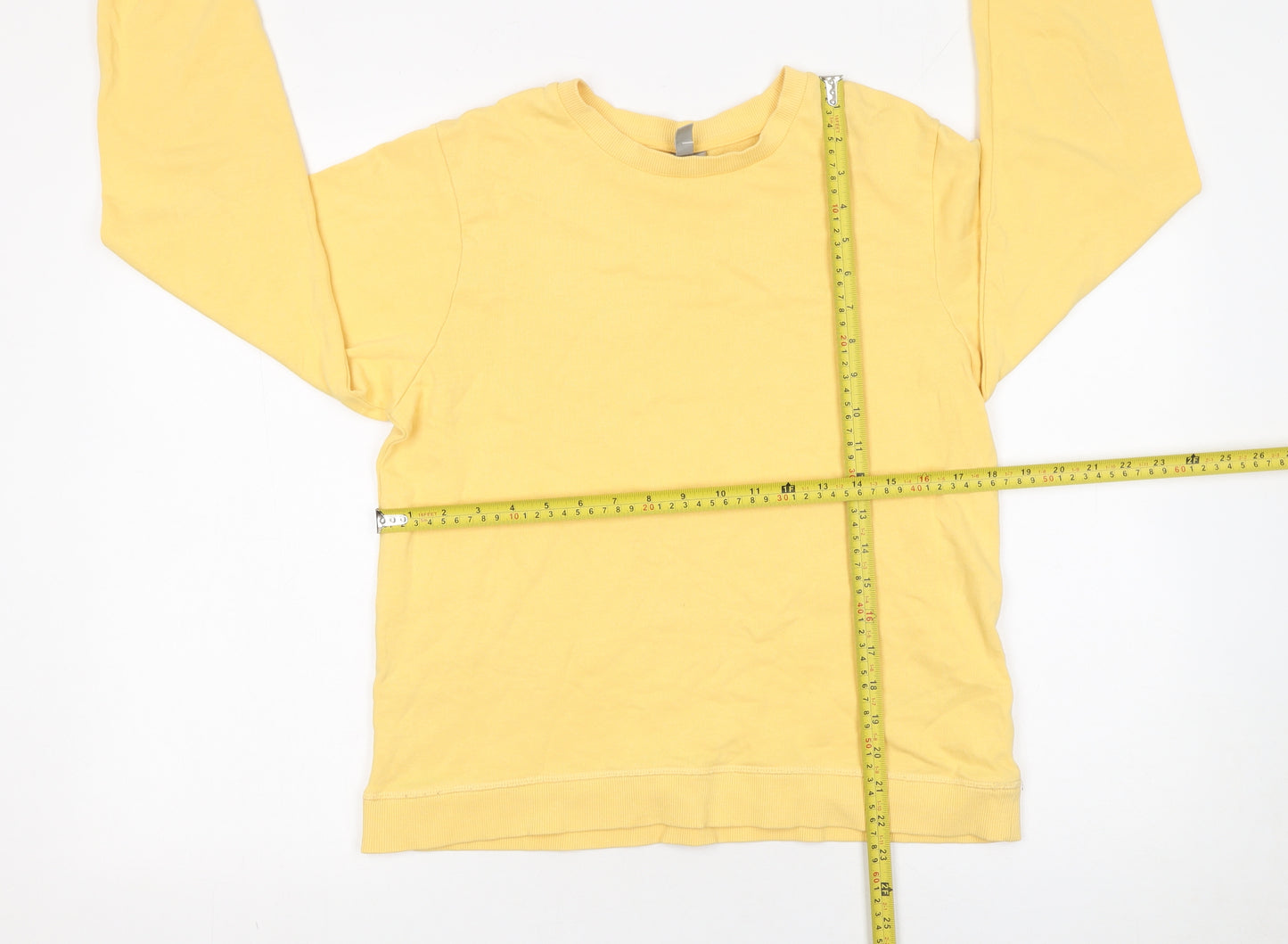 ASOS Women’s Yellow Cotton Crew Neck Pullover Sweatshirt Size 10