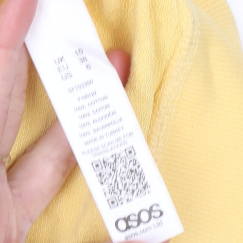 ASOS Women’s Yellow Cotton Crew Neck Pullover Sweatshirt Size 10
