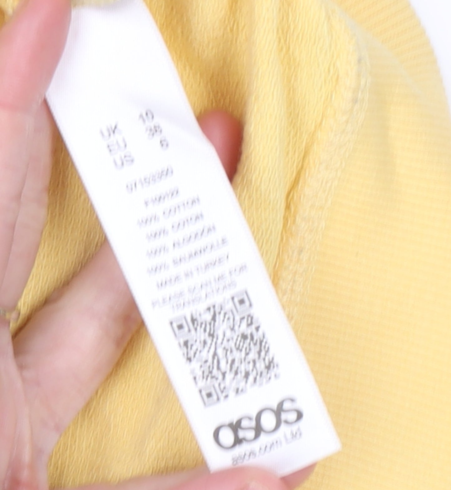 ASOS Women’s Yellow Cotton Crew Neck Pullover Sweatshirt Size 10