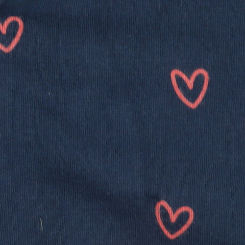 Marks and Spencer Girls Blue Heart Print Full Zip Hoodie 4-5 Years