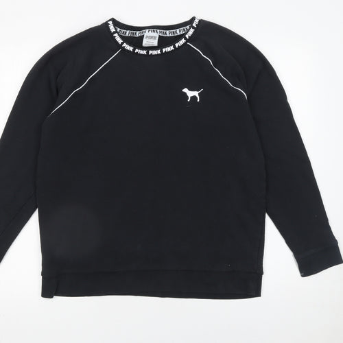 Victoria's Secret PINK Women's Black Crew Neck Pullover Sweatshirt Size S