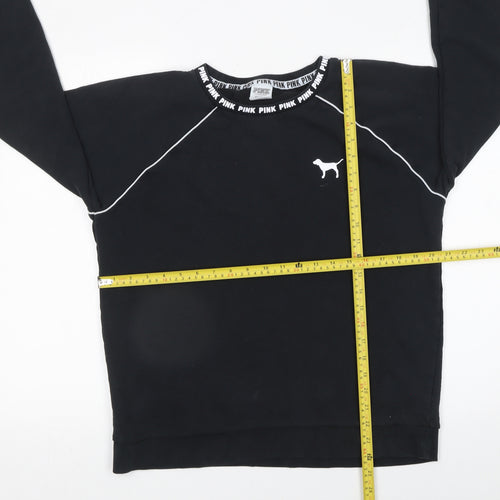 Victoria's Secret PINK Women's Black Crew Neck Pullover Sweatshirt Size S