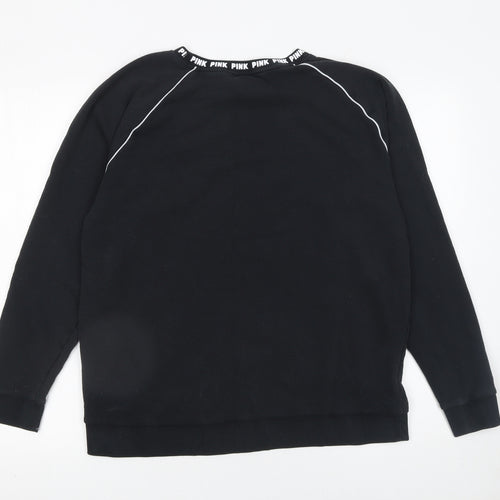 Victoria's Secret PINK Women's Black Crew Neck Pullover Sweatshirt Size S