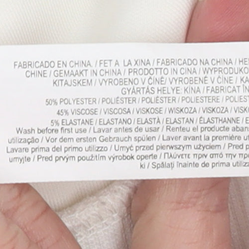 Primark Girls White Full Zip Hoodie 8 Years Miami Beach Club Graphic