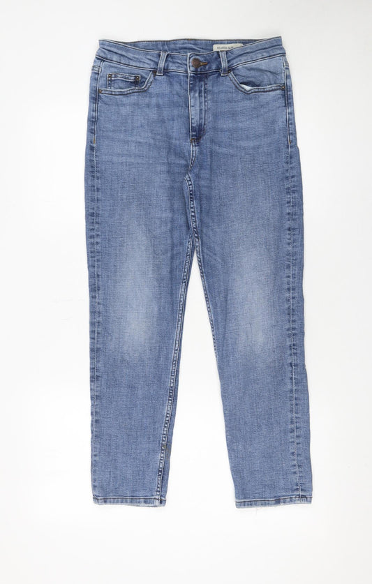 Marks and Spencer Women's Blue Slim Jeans Size 8 Short Length with Stretch
