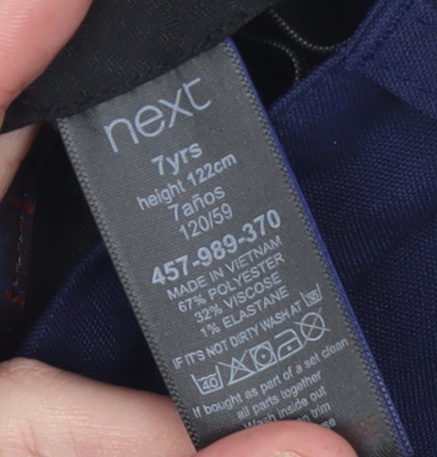Next Boys Blue Dress Pants Age 7 Years Formal Trousers with Pockets