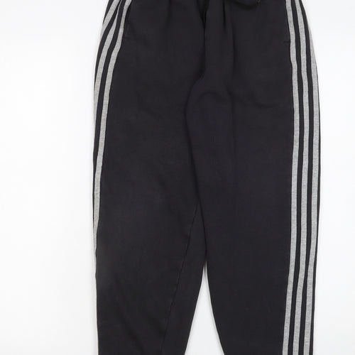 Adidas Boys Black Jogger Sweatpants 13-14 Years 164cm Cotton Blend