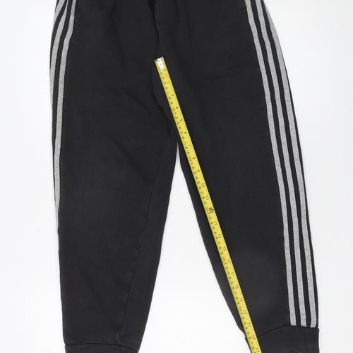 Adidas Boys Black Jogger Sweatpants 13-14 Years 164cm Cotton Blend