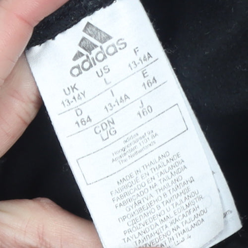 Adidas Boys Black Jogger Sweatpants 13-14 Years 164cm Cotton Blend