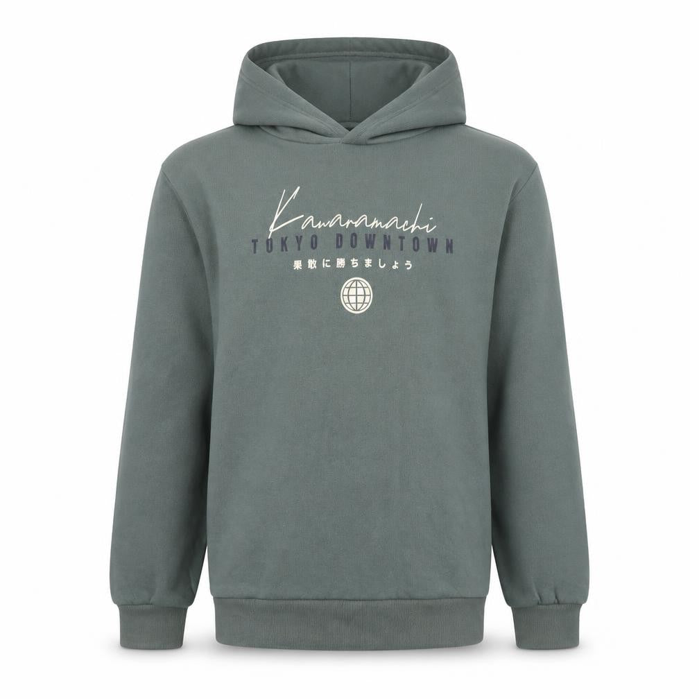 Primark Boys Green Tokyo Graphic Pullover Hoodie 12-13 Years Fleece