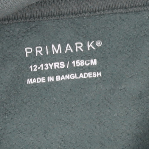 Primark Boys Green Tokyo Graphic Pullover Hoodie 12-13 Years Fleece