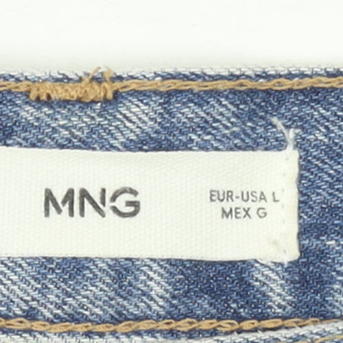 MNG Women's Blue Denim Short Straight Skirt Size L