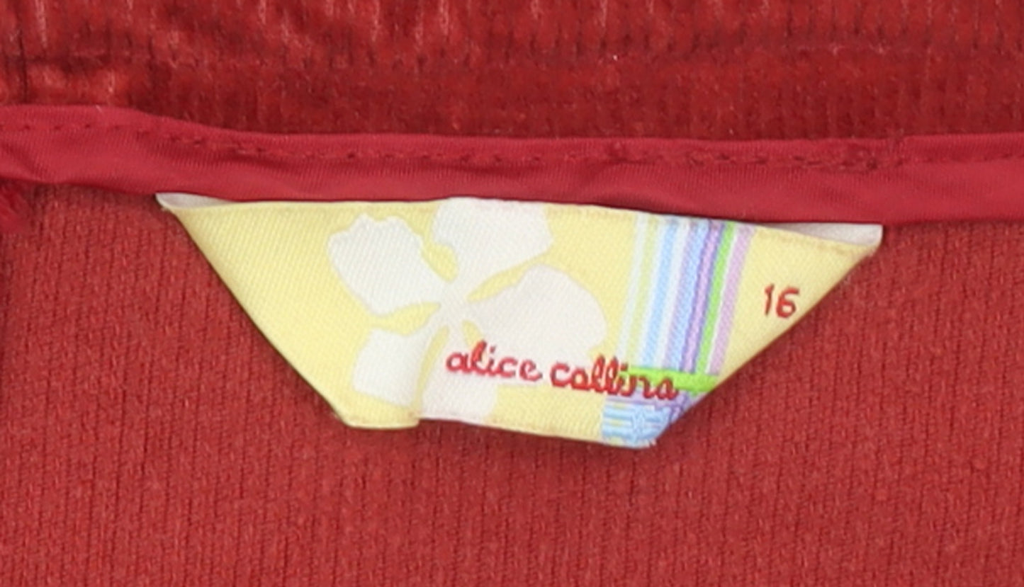 Alice Collins Women’s Red Corduroy A-Line Skirt Size 16