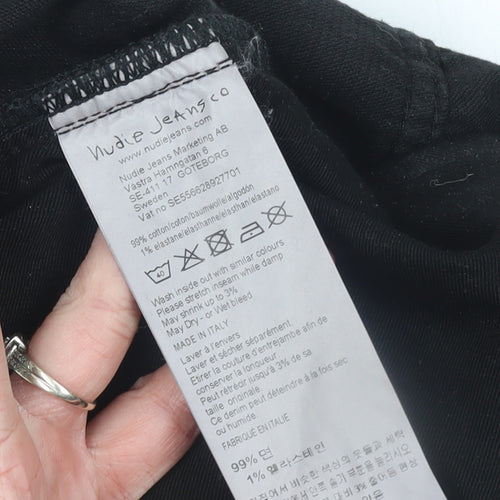 Nudie Jeans Co Women's Black Corduroy Slim Trousers W32 L30