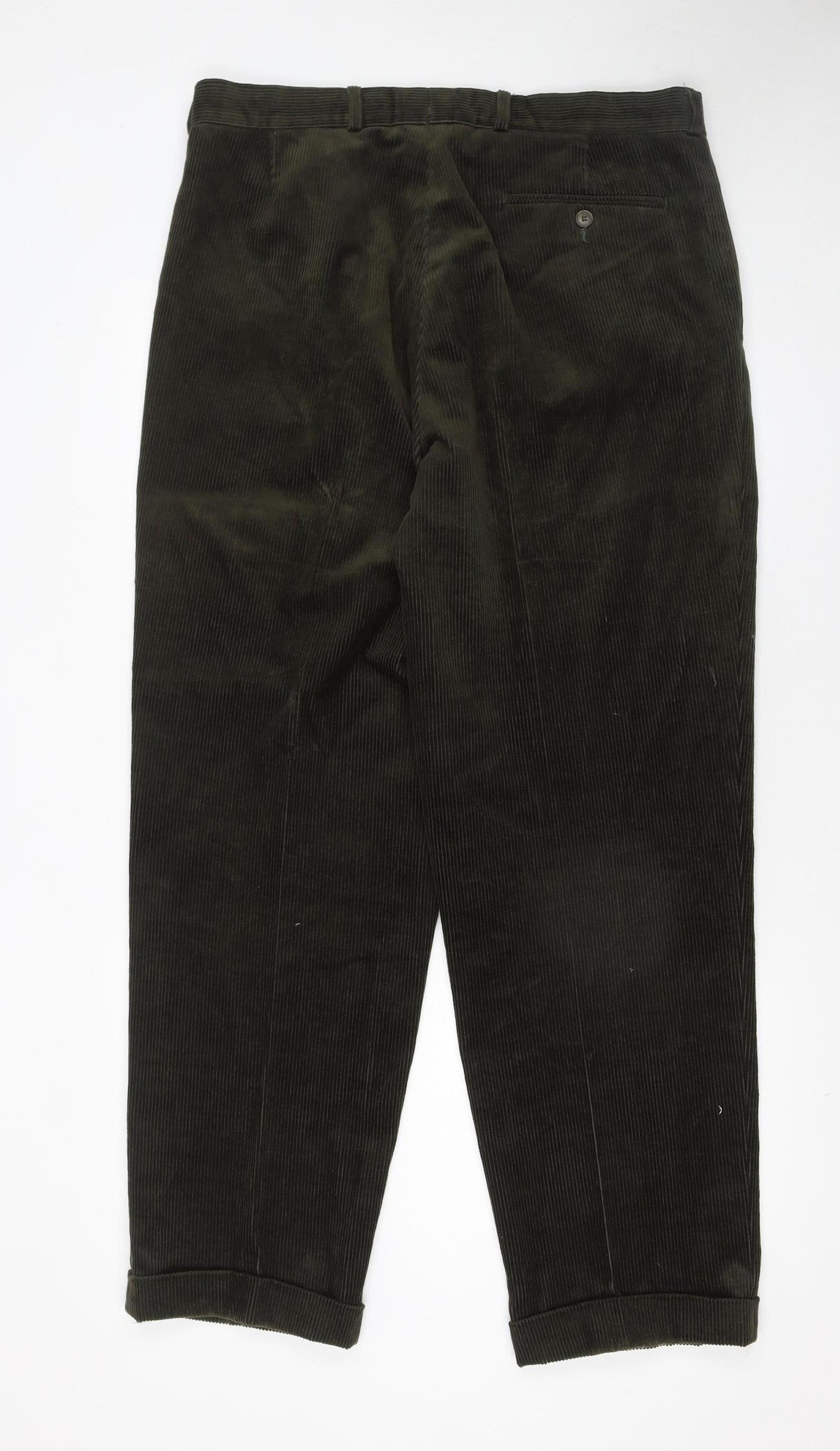 Debenhams Men Brown Corduroy Pleated Trousers 36W 31L Casual Club