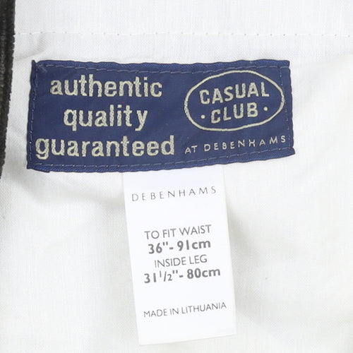 Debenhams Men Brown Corduroy Pleated Trousers 36W 31L Casual Club