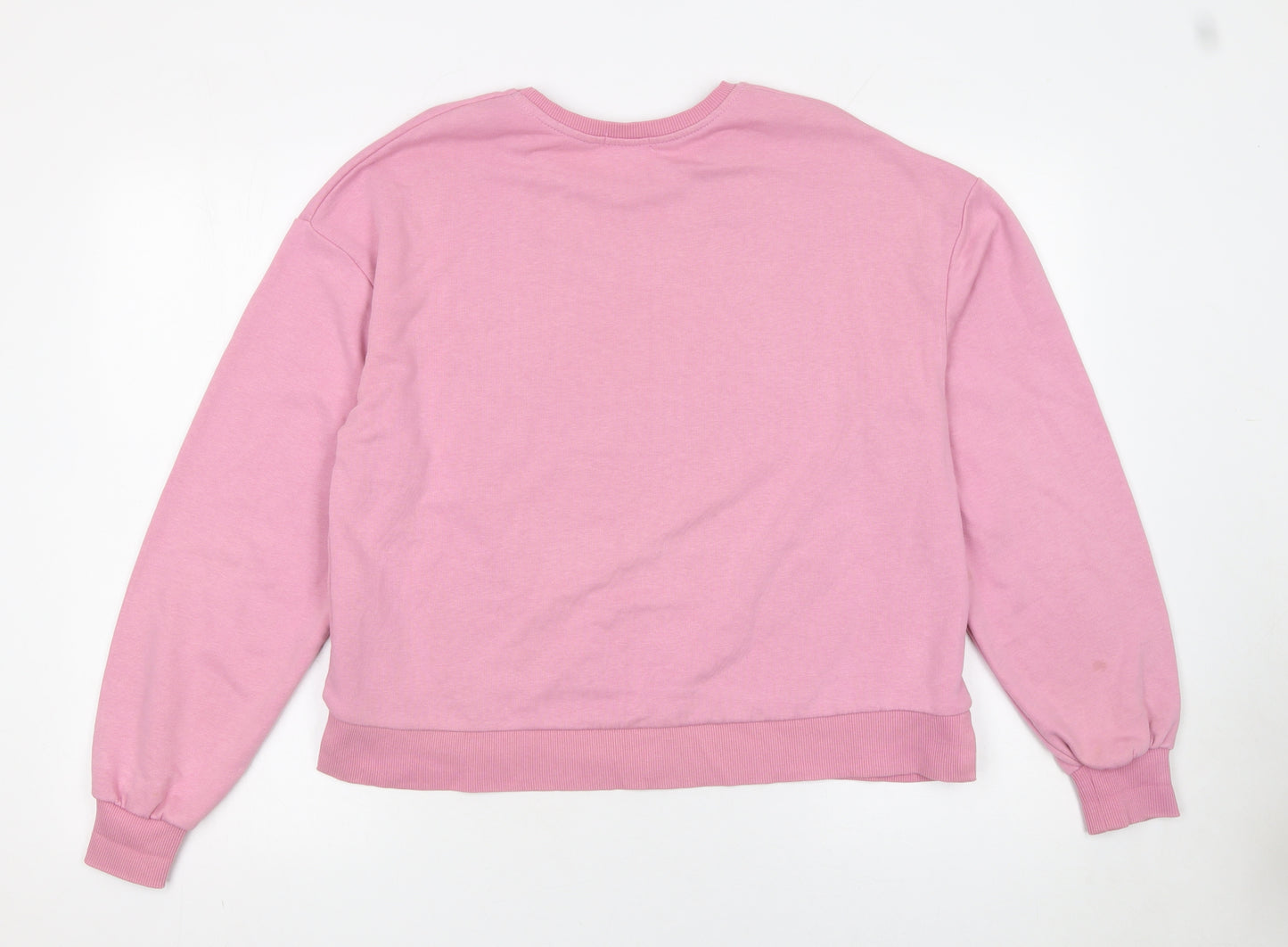 Stradivarius Women’s Pink Pullover Sweatshirt Size 12 Cotton Blend