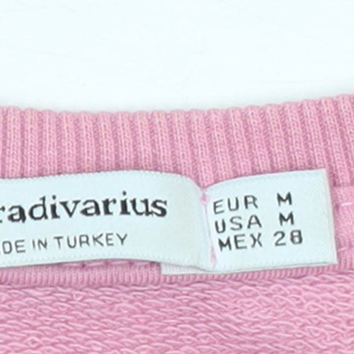 Stradivarius Women’s Pink Pullover Sweatshirt Size 12 Cotton Blend