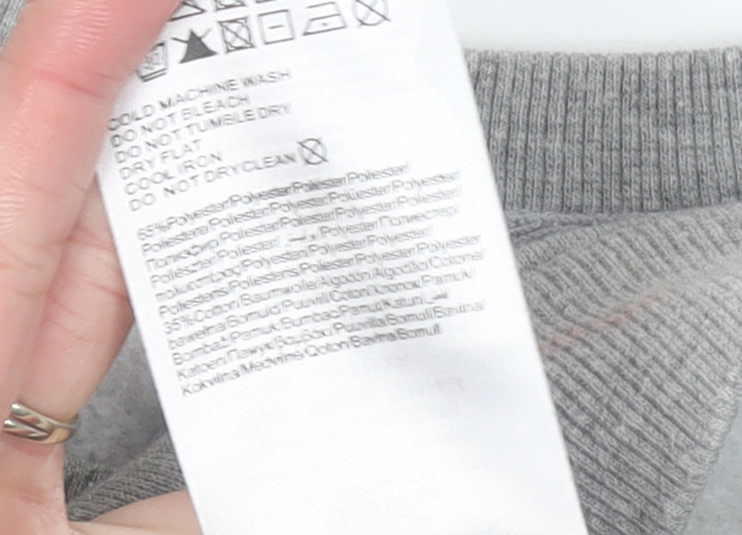 Vero Moda Womens Grey Embroidered Floral Pullover Sweatshirt XS